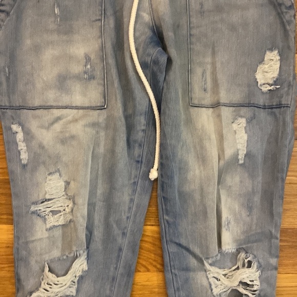 Bella Dahl Women’s Blue Distressed Joggers Size XS - Picture 4 of 9